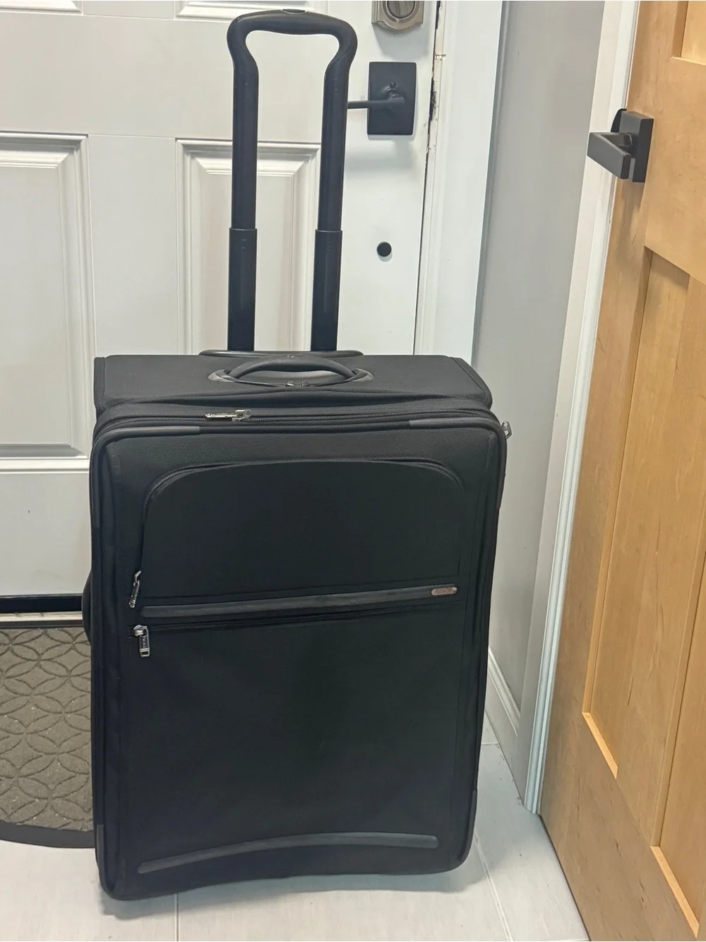 TUMI Alpha 24” Black Nylon Luggage 2-Wheel Carry-On Travel Suitcase 22024D4